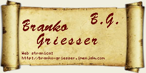 Branko Griesser vizit kartica